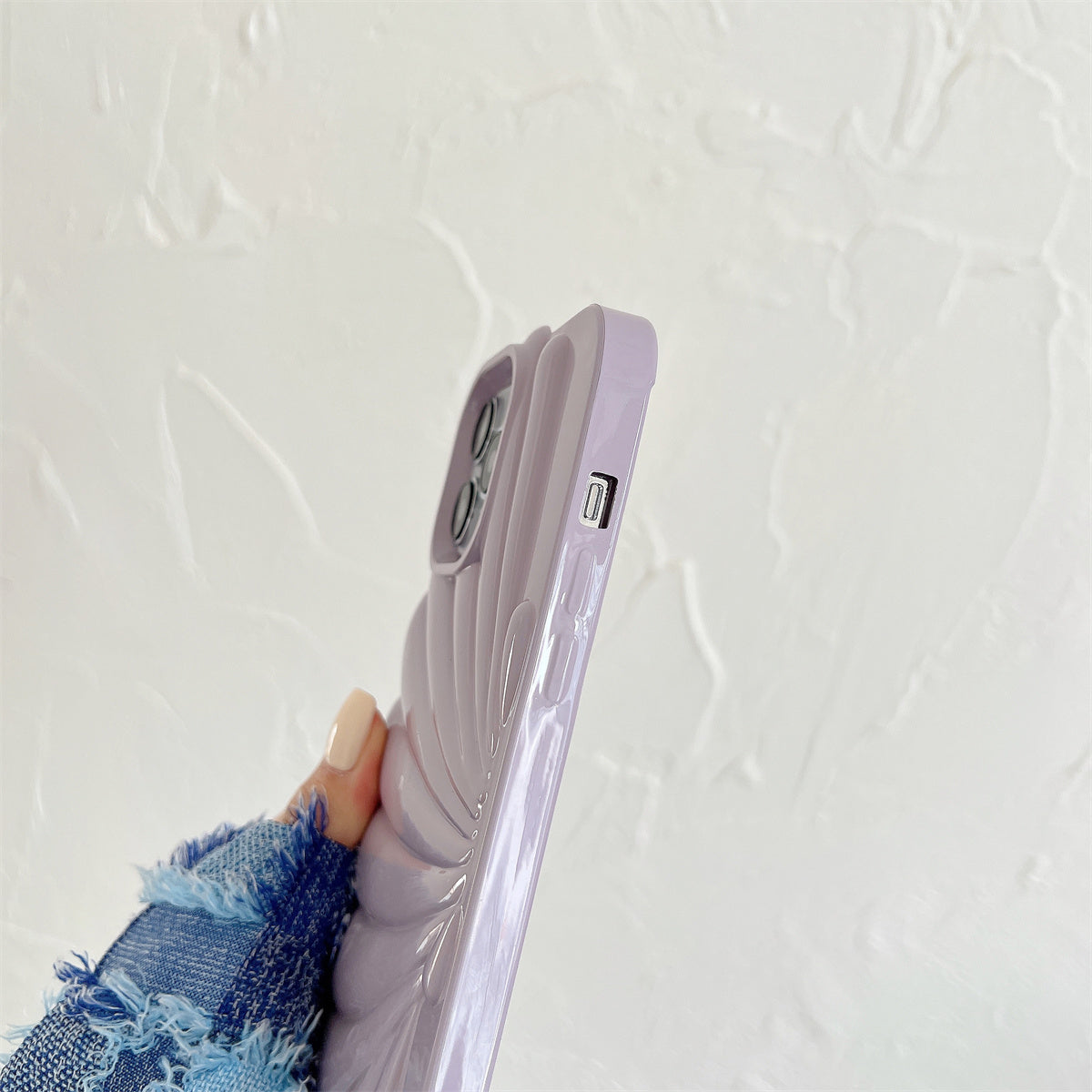 Pro iPhone 13 Pro Max 6,7palcový lesklý povrch měkký TPU kryt telefonu pouzdro na telefon ve tvaru mušle