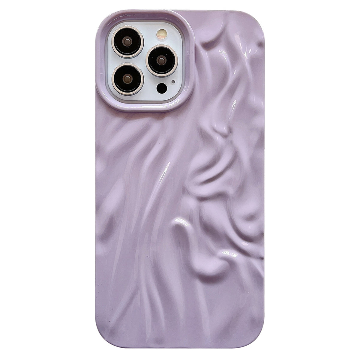 Pro iPhone 14 Pro Max Back Protective Cover Pleat Design Měkké lesklé pouzdro TPU odolné proti pádu
