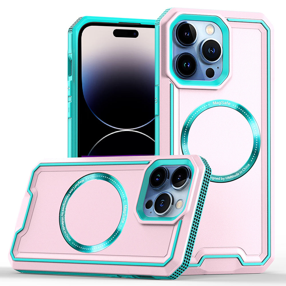 Pro iPhone 14 Pro magnetické pouzdro na telefon PC TPU nárazuvzdorný zadní kryt kompatibilní s MagSafe