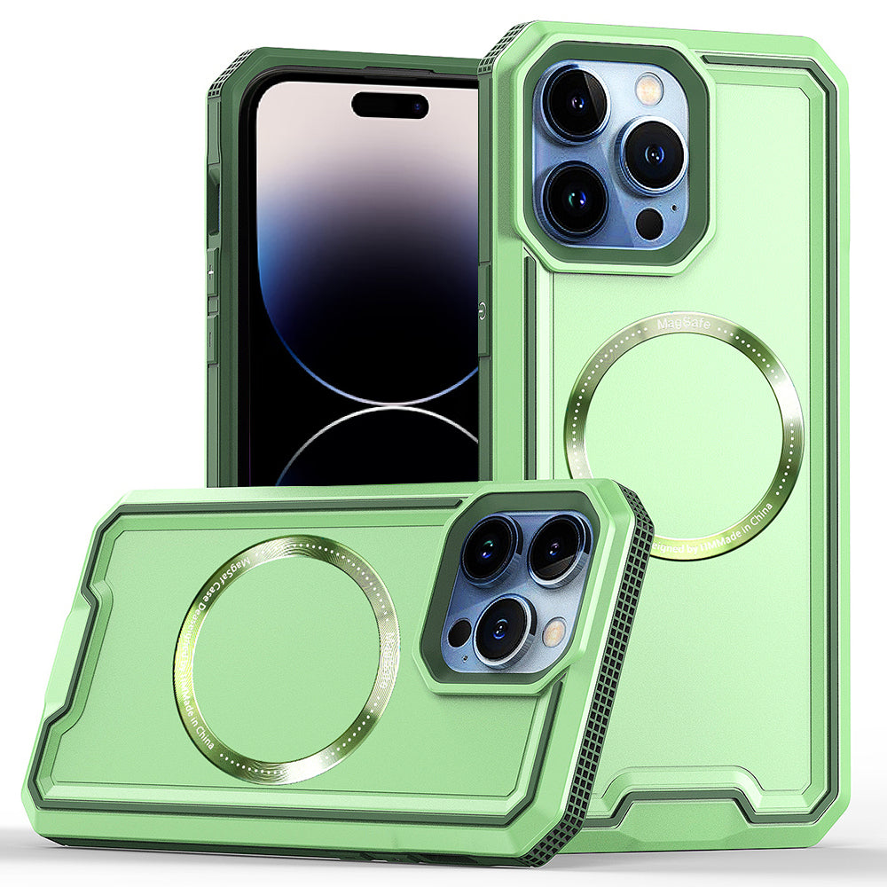 Pro iPhone 14 Pro magnetické pouzdro na telefon PC TPU nárazuvzdorný zadní kryt kompatibilní s MagSafe