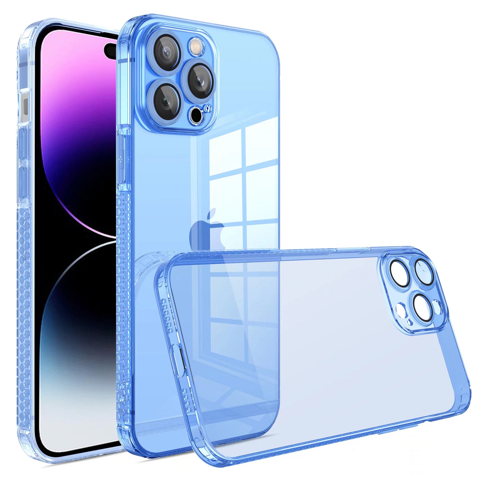 Pro iPhone 14 Pro Clear Phone Case Straight Edge Soft TPU kryt telefonu s ochranou skleněné čočky