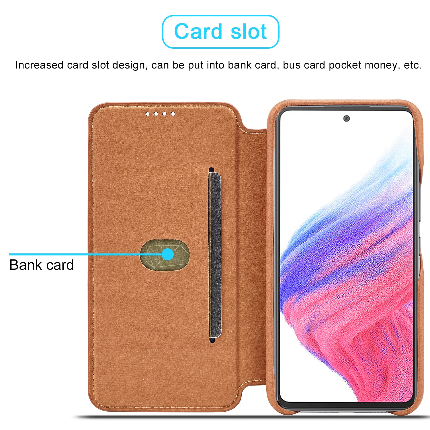 LC.IMEEKE For Samsung Galaxy A54 5G Stand Leather Phone Case Card Slot Smartphone Cover