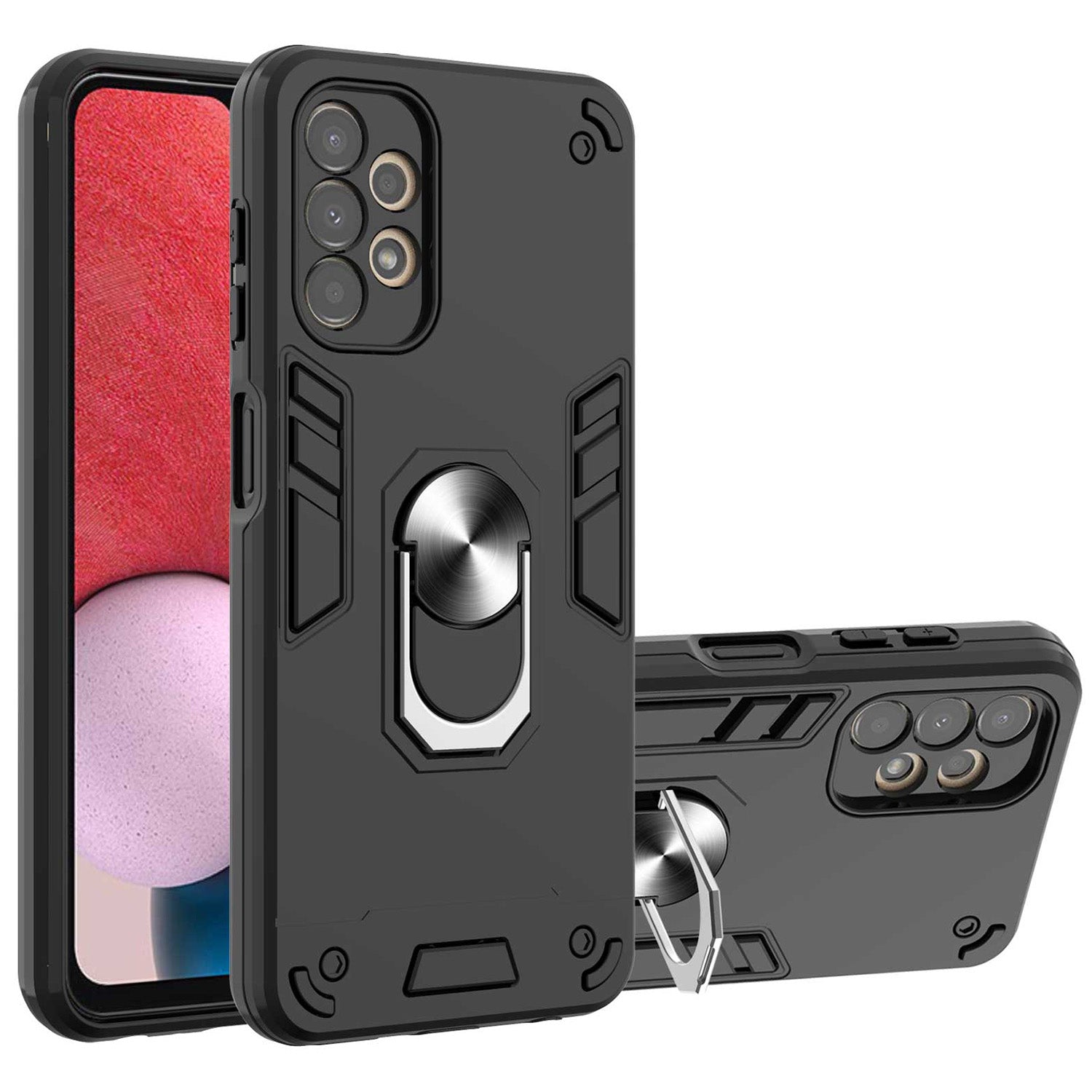 YB PC Series-1 pro Samsung Galaxy A13 4G pouzdro na telefon Otočný kroužek stojánek TPU ochranný kryt PC