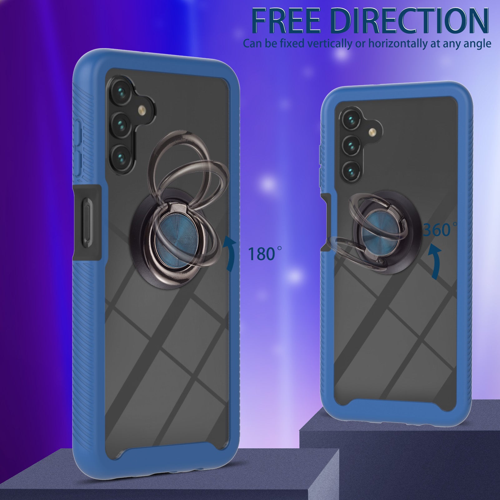 YB PC Series-5 Back Cover for Samsung Galaxy A34 5G PC TPU Detachable 2-in-1 Phone Case with Ring Kickstand