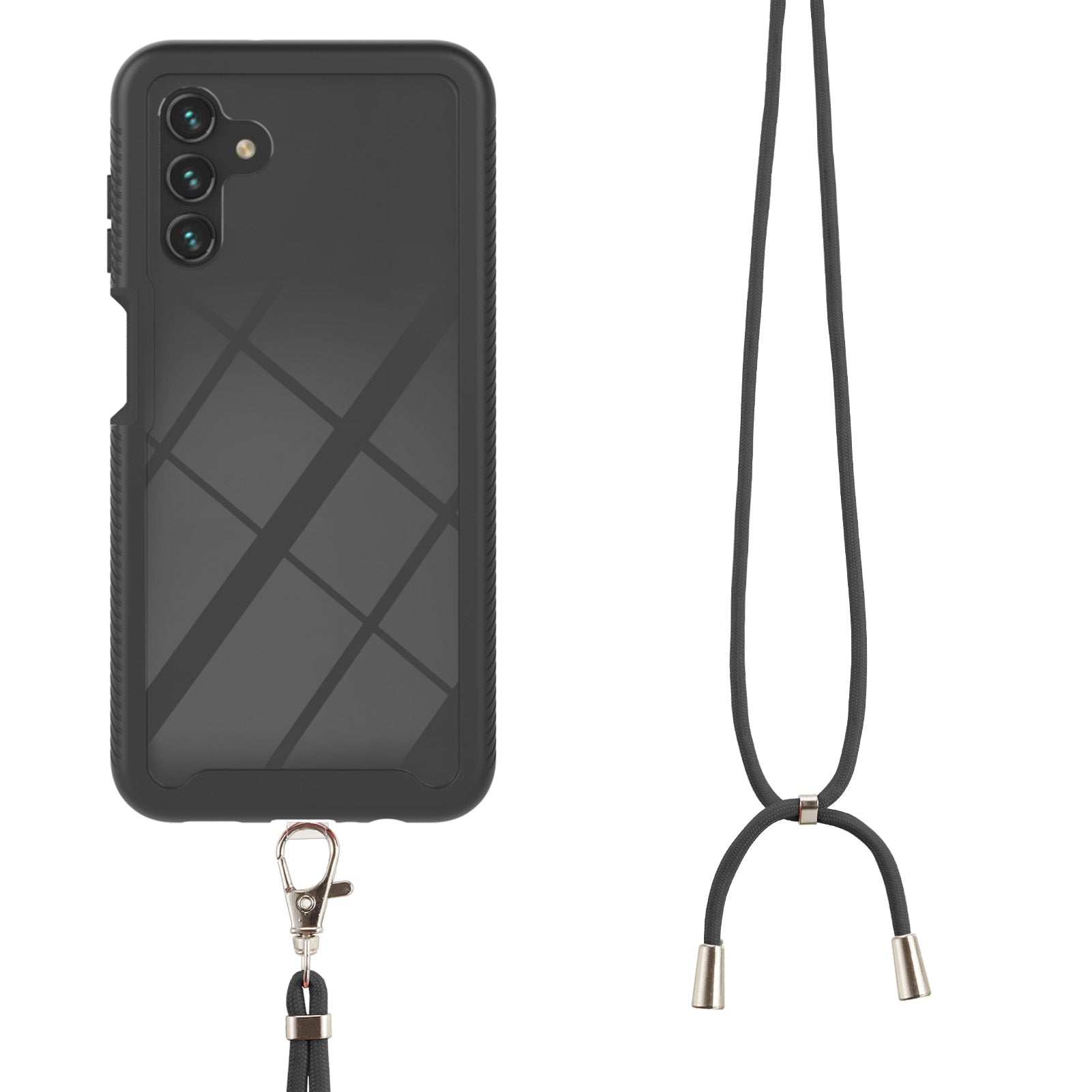 YB PC Series-4 for Samsung Galaxy A54 5G Phone Case PC TPU Shockproof Protective Cover with Long Lanyard
