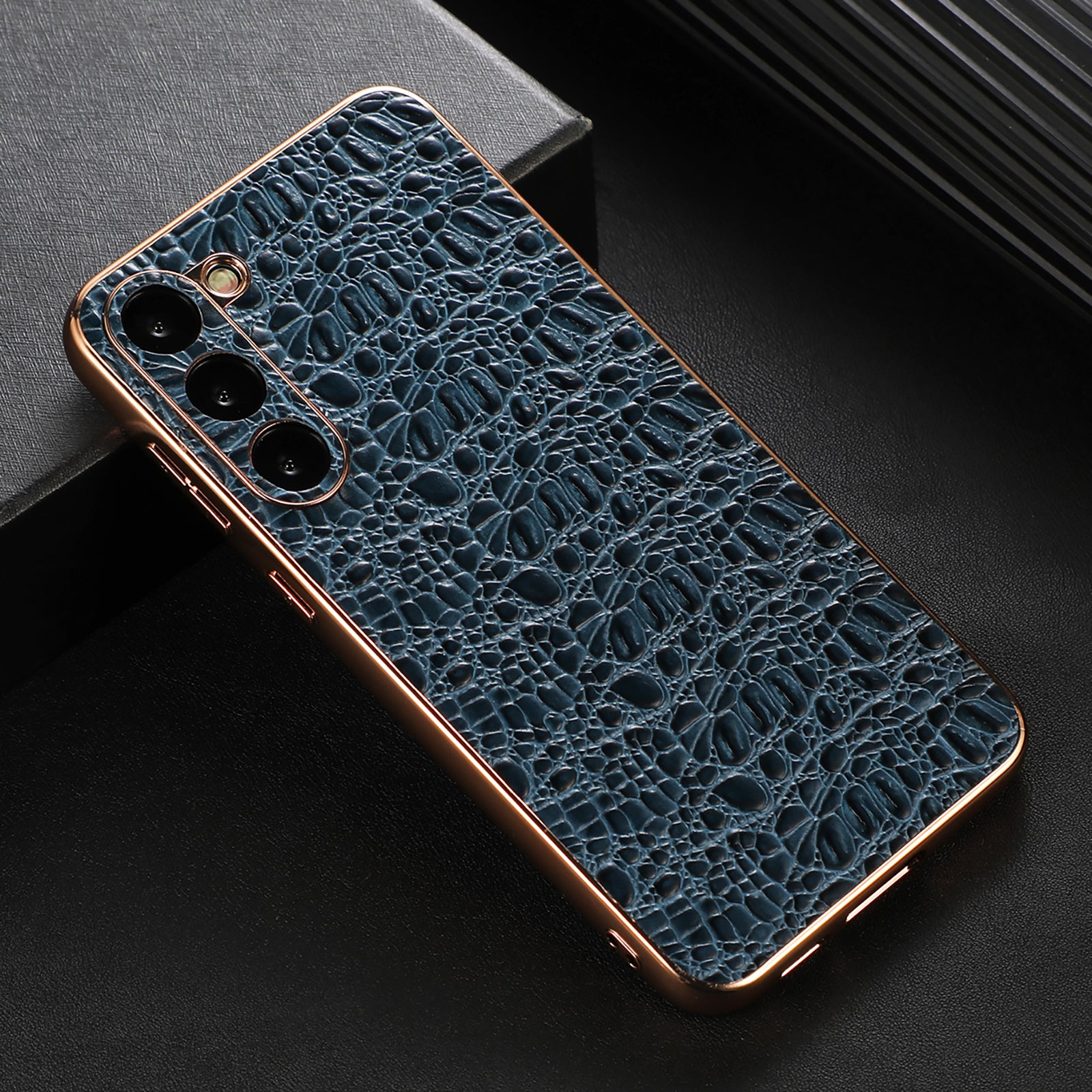 For Samsung Galaxy S23 Nano Electroplating Phone Case Genuine Cowhide Leather TPU PC Phone Cover