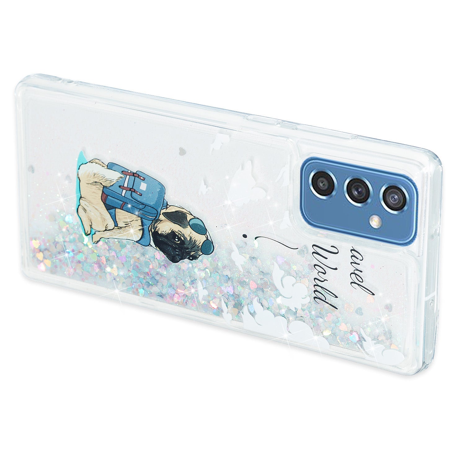 For Samsung Galaxy A54 5G Liquid Quicksand Phone Case Embossment Pattern TPU Cover