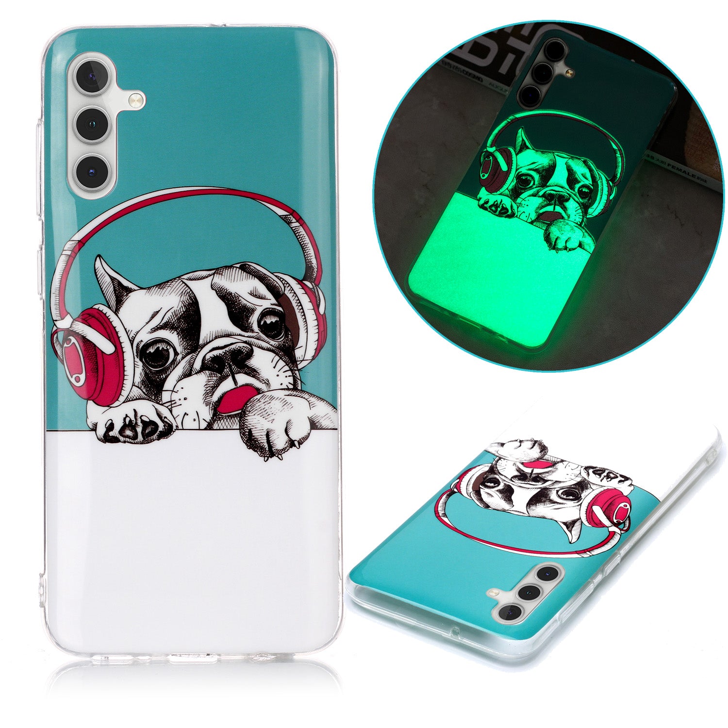 For Samsung Galaxy A54 5G Phone Case Luminous Patterned IMD TPU Back Case