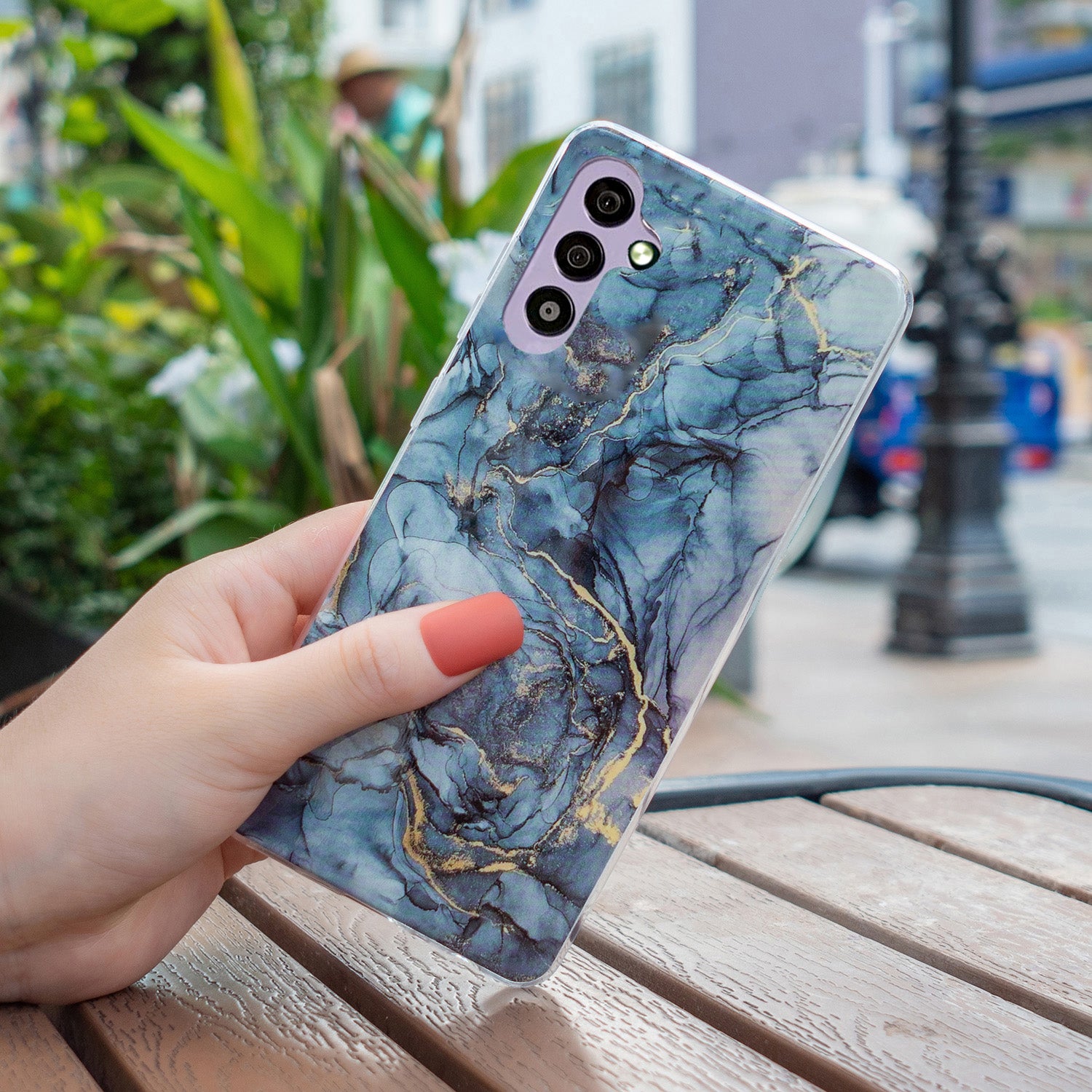 For Samsung Galaxy A34 5G IMD Marble Pattern TPU Case Bump Proof Back Protector Phone Cover