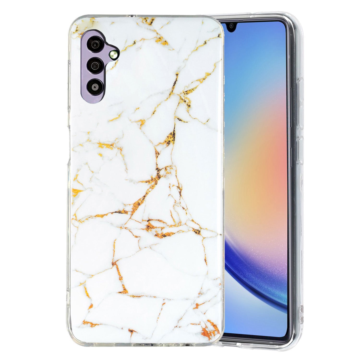 For Samsung Galaxy A34 5G IMD Marble Pattern TPU Case Bump Proof Back Protector Phone Cover