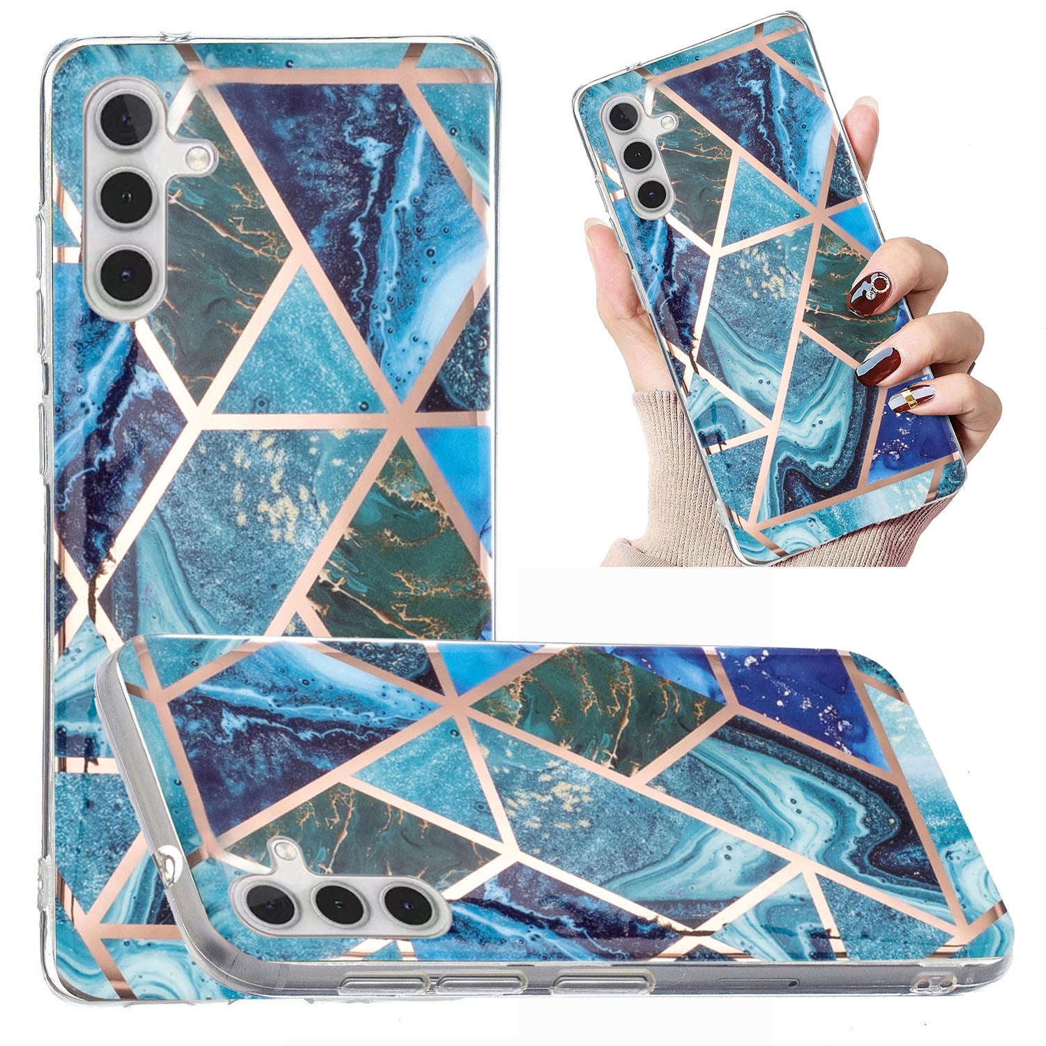For Samsung Galaxy A54 5G IMD Pattern Phone Case Electroplating Soft TPU Mobile Phone Cover
