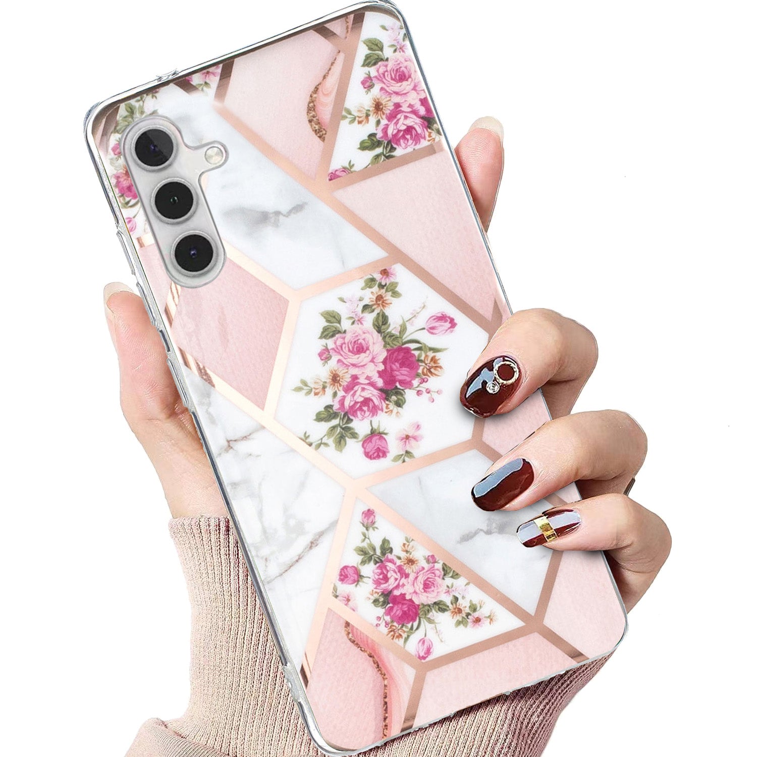 For Samsung Galaxy A54 5G IMD Pattern Phone Case Electroplating Soft TPU Mobile Phone Cover