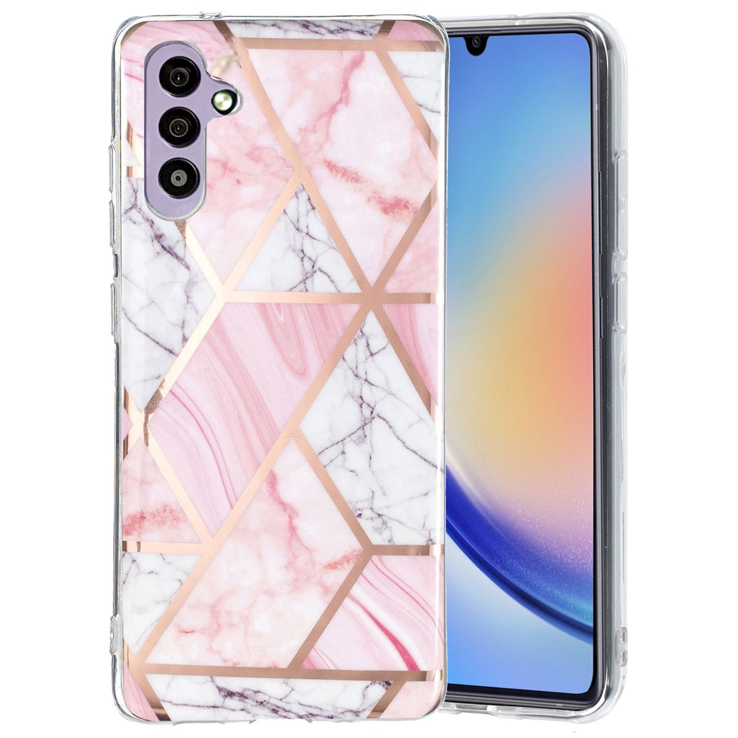 For Samsung Galaxy A34 5G Soft TPU Phone Case Electroplating Pattern IMD Cover