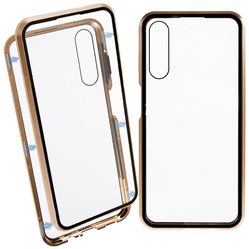 Pro Samsung Galaxy A14 5G oboustranné tvrzené sklo pouzdro na telefon s magnetickým kovovým rámečkem