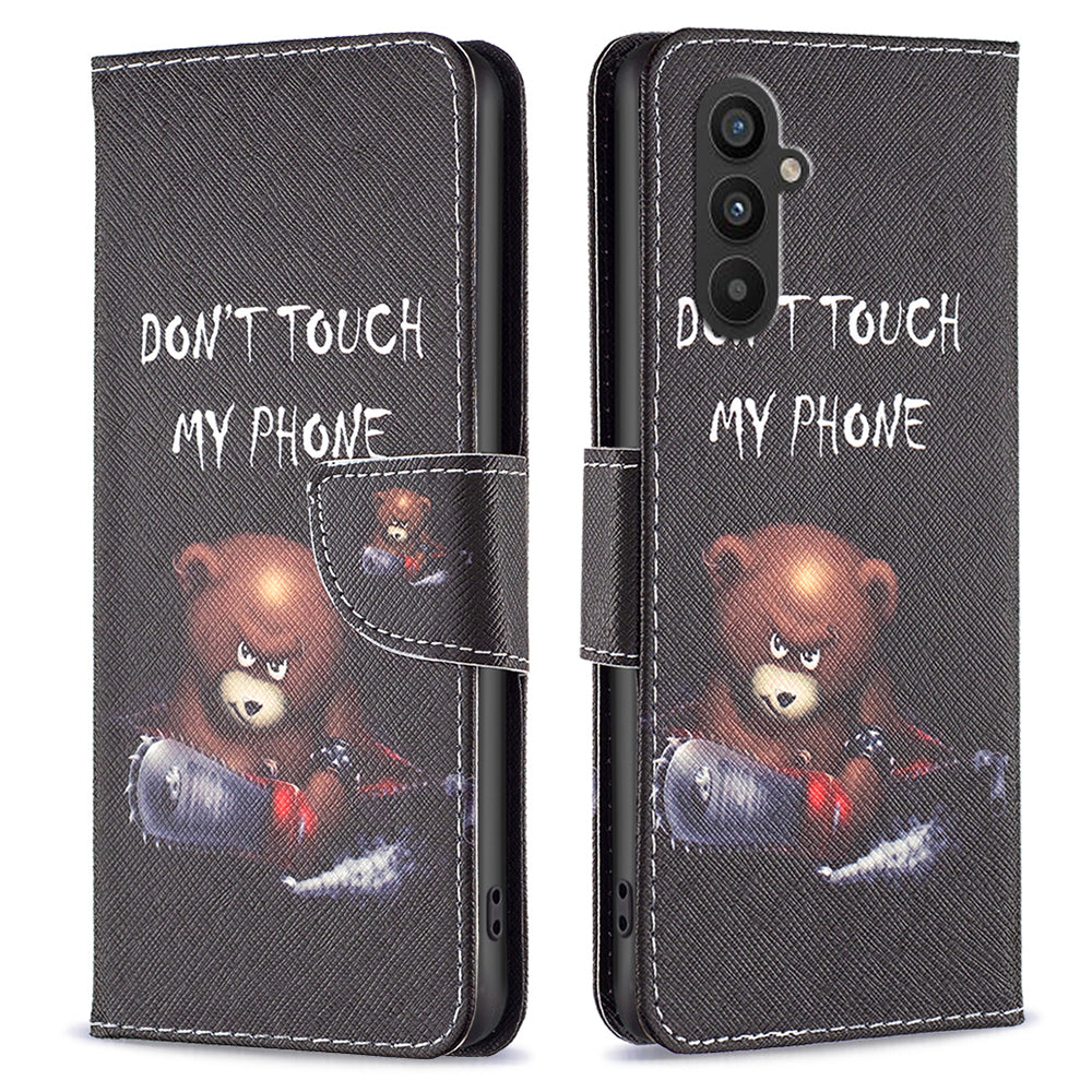 Til Samsung Galaxy A24 4G mønsterudskrivning Anti-drop telefonetui PU læder pungholder cover