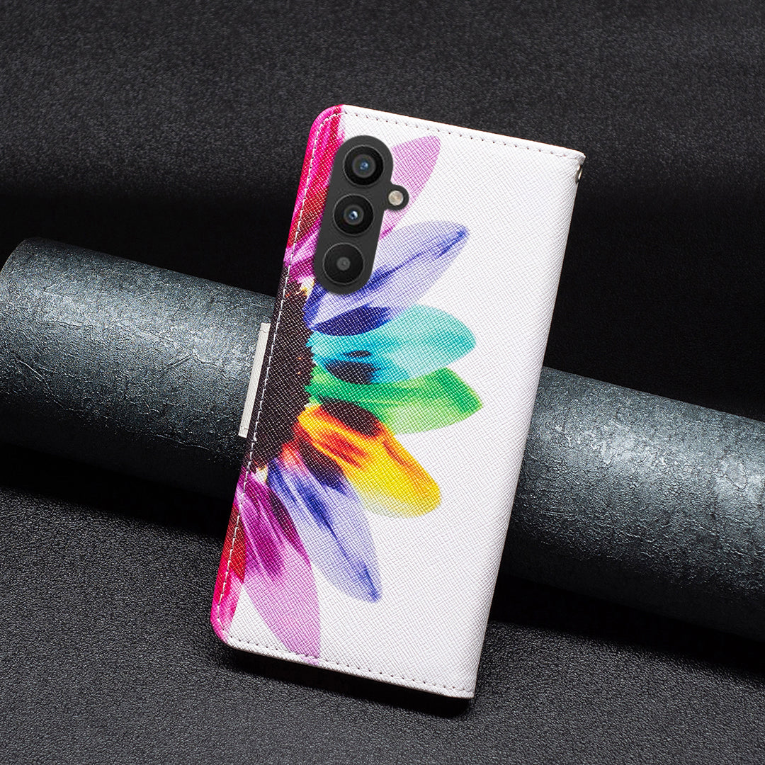 Til Samsung Galaxy A24 4G mønsterudskrivning Anti-drop telefonetui PU læder pungholder cover