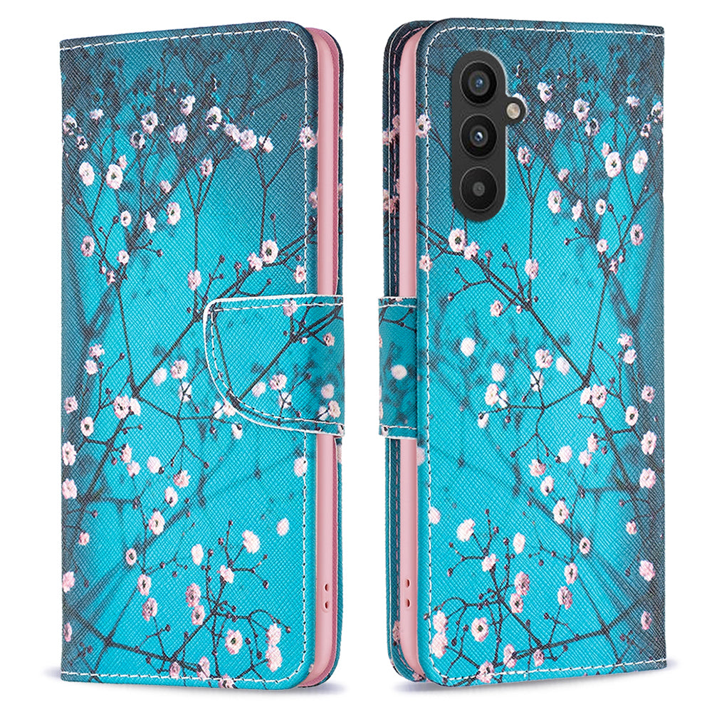 Til Samsung Galaxy A24 4G mønsterudskrivning Anti-drop telefonetui PU læder pungholder cover