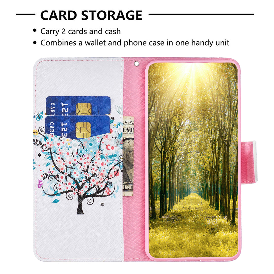 Til Samsung Galaxy A24 4G mønsterudskrivning Anti-drop telefonetui PU læder pungholder cover