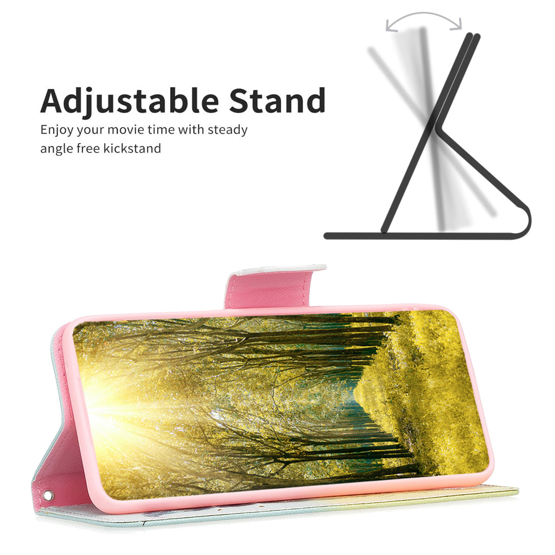 Til Samsung Galaxy A24 4G mønsterudskrivning Anti-drop telefonetui PU læder pungholder cover