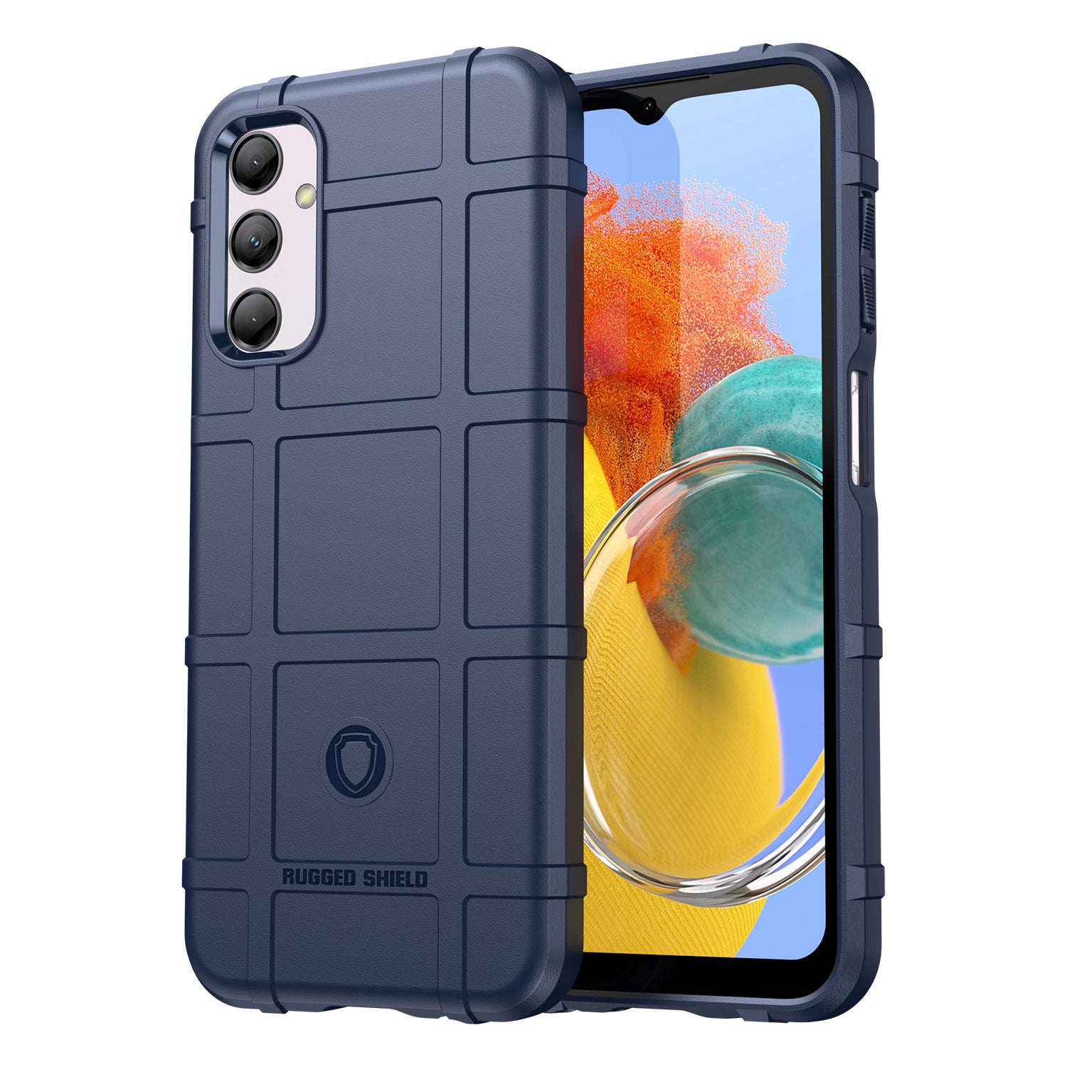 For Samsung Galaxy M14 5G Square Grid Texture Soft TPU Phone Case Anti-drop Back Cover