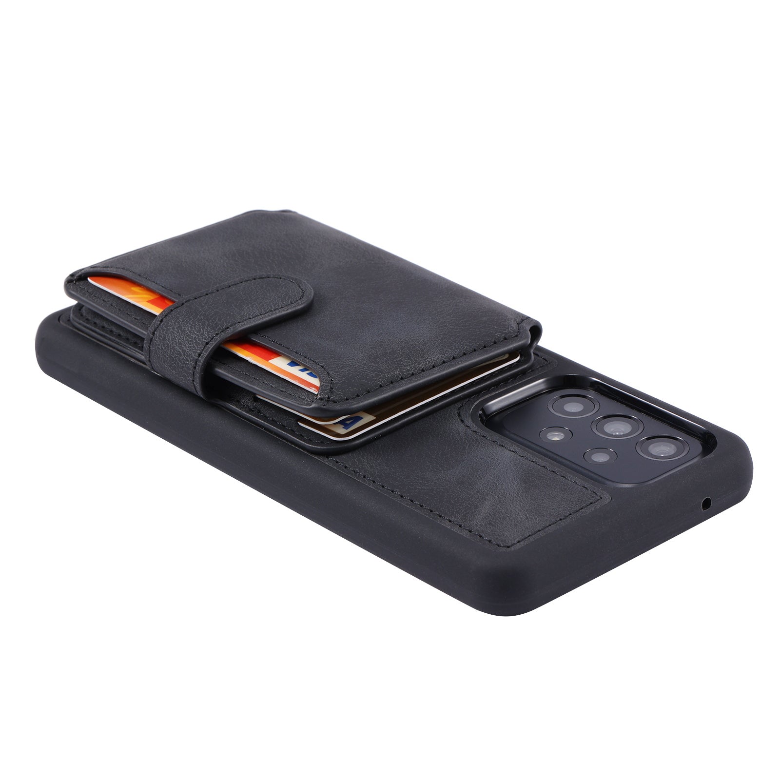 Til Samsung Galaxy A13 5G / A13 4G / A04s 4G (164,7 x 76,7 x 9,1 mm) / M13 5G læderbelagt TPU Kickstand telefoncover RFID Blocking Wallet Phone Cover
