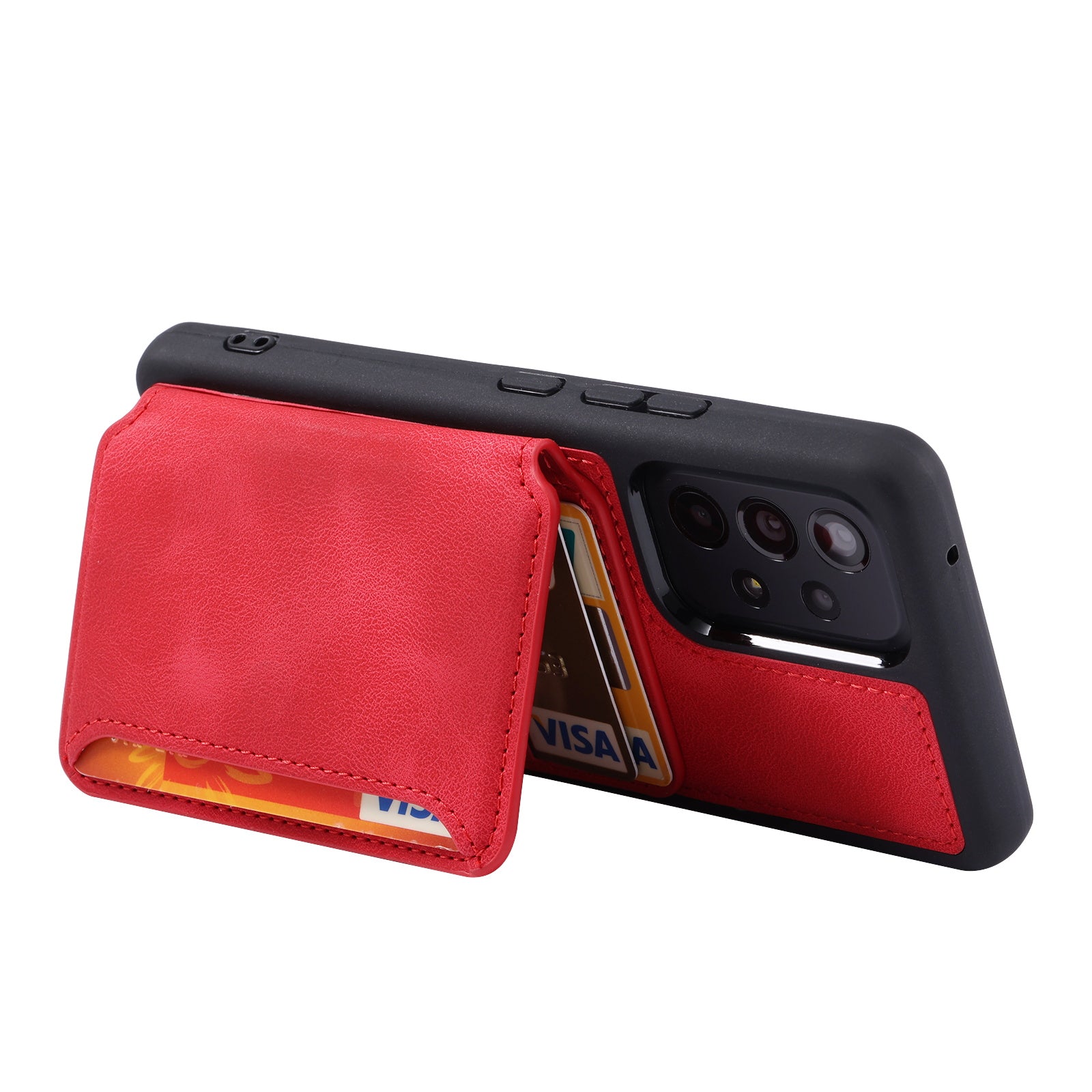 Til Samsung Galaxy A13 5G / A13 4G / A04s 4G (164,7 x 76,7 x 9,1 mm) / M13 5G læderbelagt TPU Kickstand telefoncover RFID Blocking Wallet Phone Cover