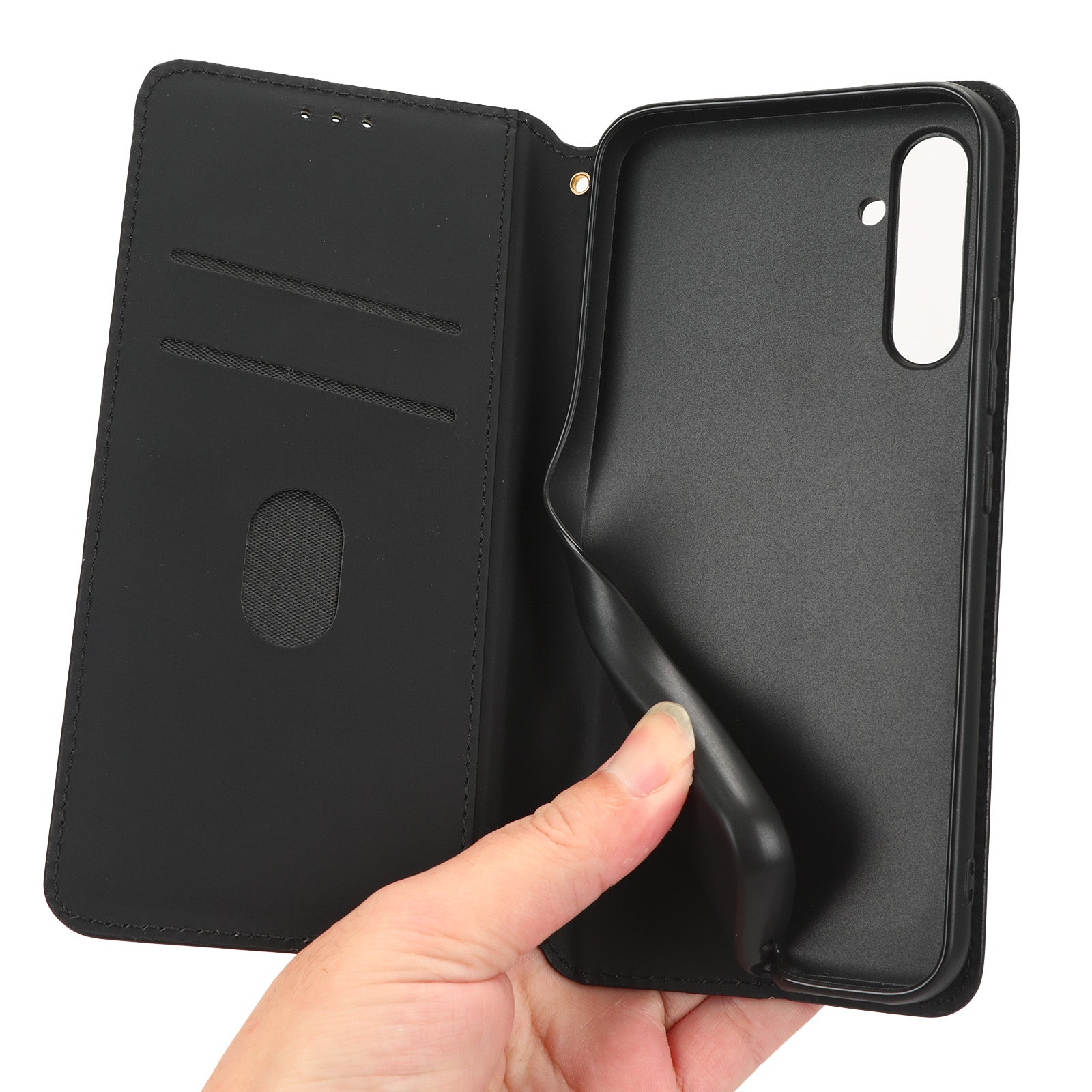 For Samsung Galaxy M14 5G Stand Phone Cover Wallet Imprinted Rhombus Pattern PU Leather TPU Phone Case