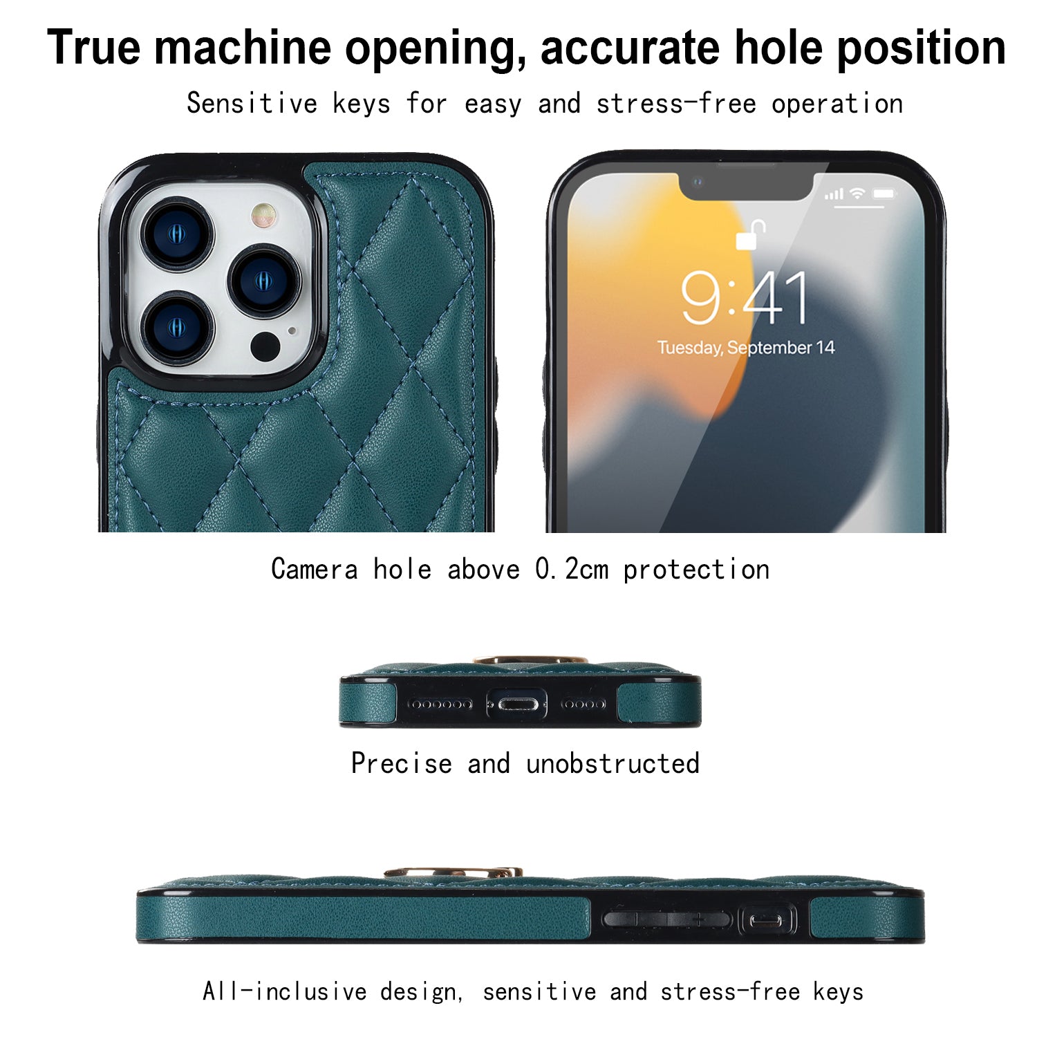 For iPhone 12 Pro Max Anti-Dust PU Leather TPU Phone Case Stitching Rhombus Ring Holder Kickstand Phone Shell