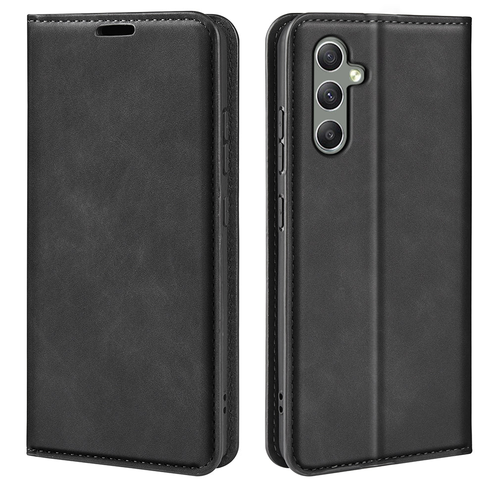 Til Samsung Galaxy A24 4G Skin-touch læder pung telefon etui Magnetisk flip stativ Drop-sikkert cover