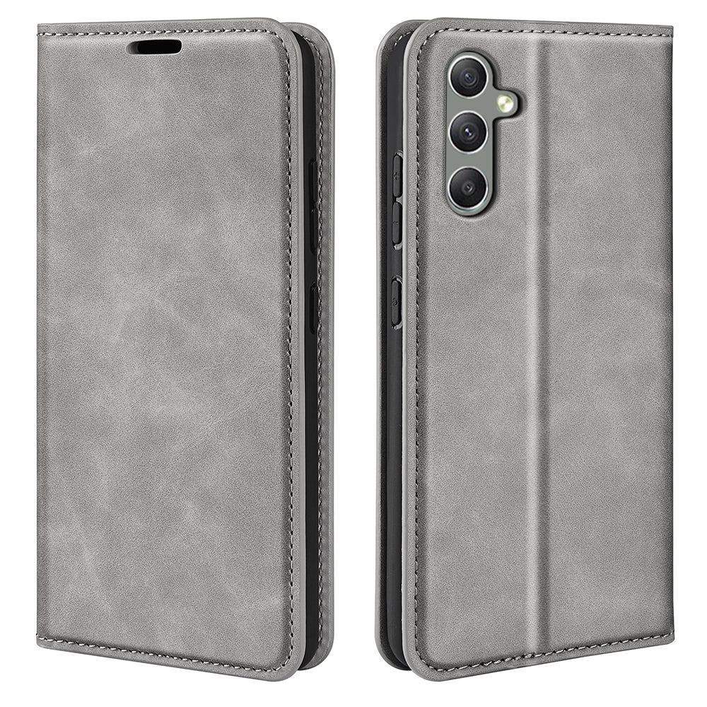 Til Samsung Galaxy A24 4G Skin-touch læder pung telefon etui Magnetisk flip stativ Drop-sikkert cover