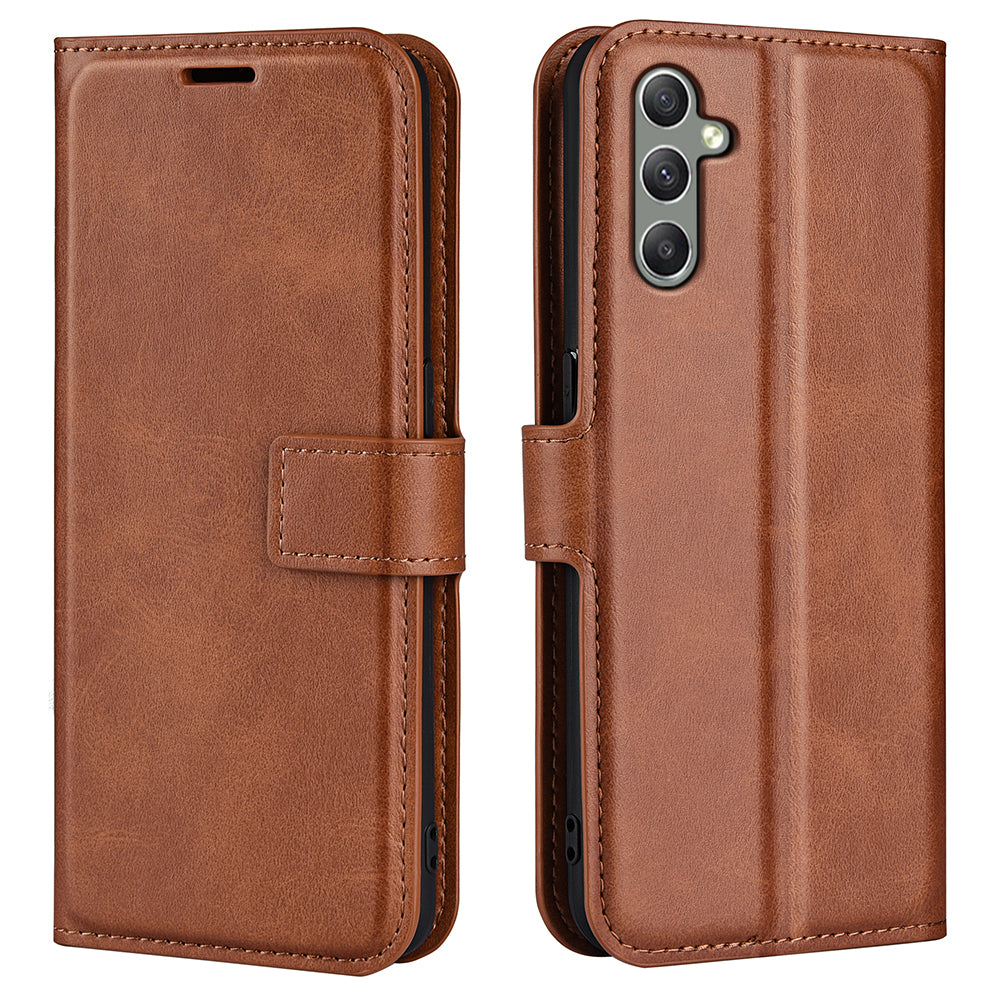 Til Samsung Galaxy A24 4G læderpung mobiltaske Calf Texture Firkantet lås Flip Stand Cover
