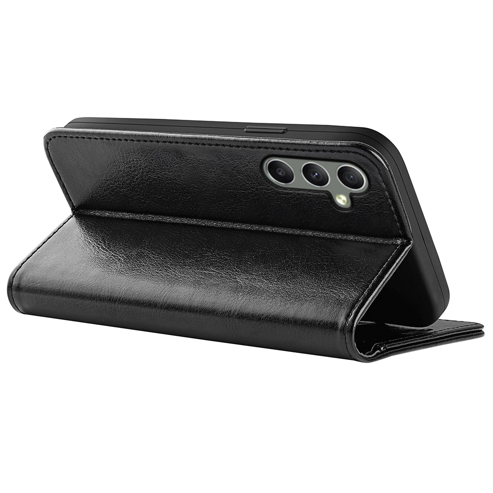 Til Samsung Galaxy A24 4G PU Læder Pung Flip Cover Crazy Horse Texture Stand Telefon etui