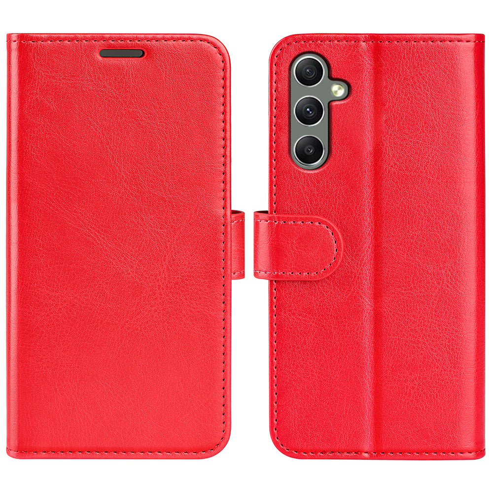 Til Samsung Galaxy A24 4G PU Læder Pung Flip Cover Crazy Horse Texture Stand Telefon etui