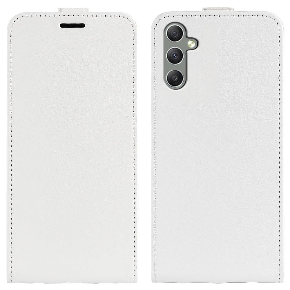 For Samsung Galaxy A24 4G Vertical Flip Card Holder Phone Case Crazy Horse Texture PU Leather Cover