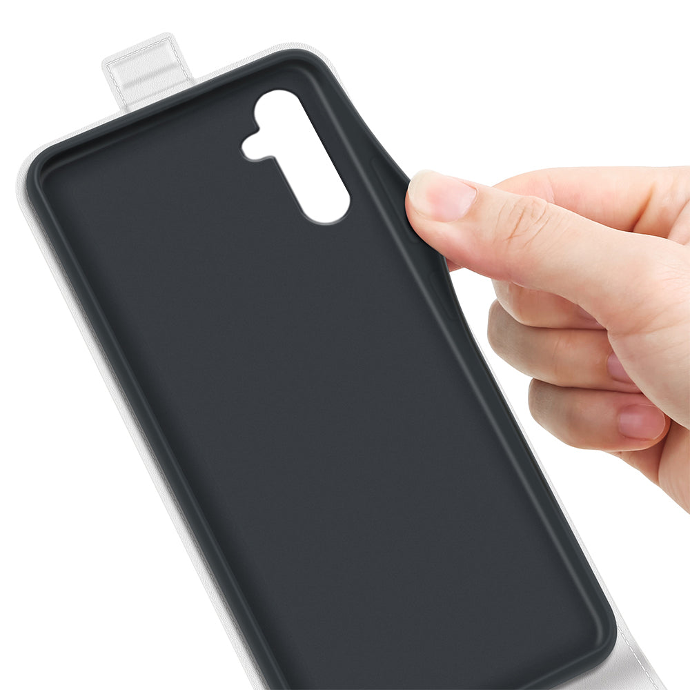 For Samsung Galaxy A24 4G Vertical Flip Card Holder Phone Case Crazy Horse Texture PU Leather Cover