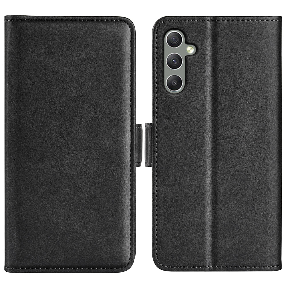 Til Samsung Galaxy A24 4G PU Læder Pung Telefon Case Calf Texture Anti-drop Stand Cover