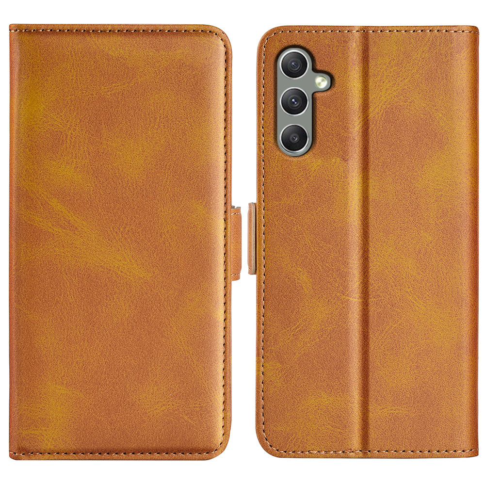 Til Samsung Galaxy A24 4G PU Læder Pung Telefon Case Calf Texture Anti-drop Stand Cover