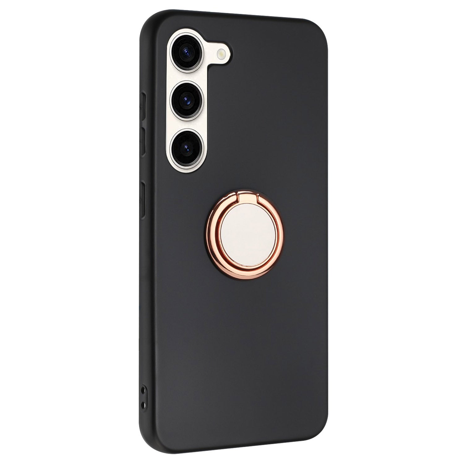 Shockproof Back Cover for Samsung Galaxy S23 TPU Matte Phone Case with Ring Kickstand