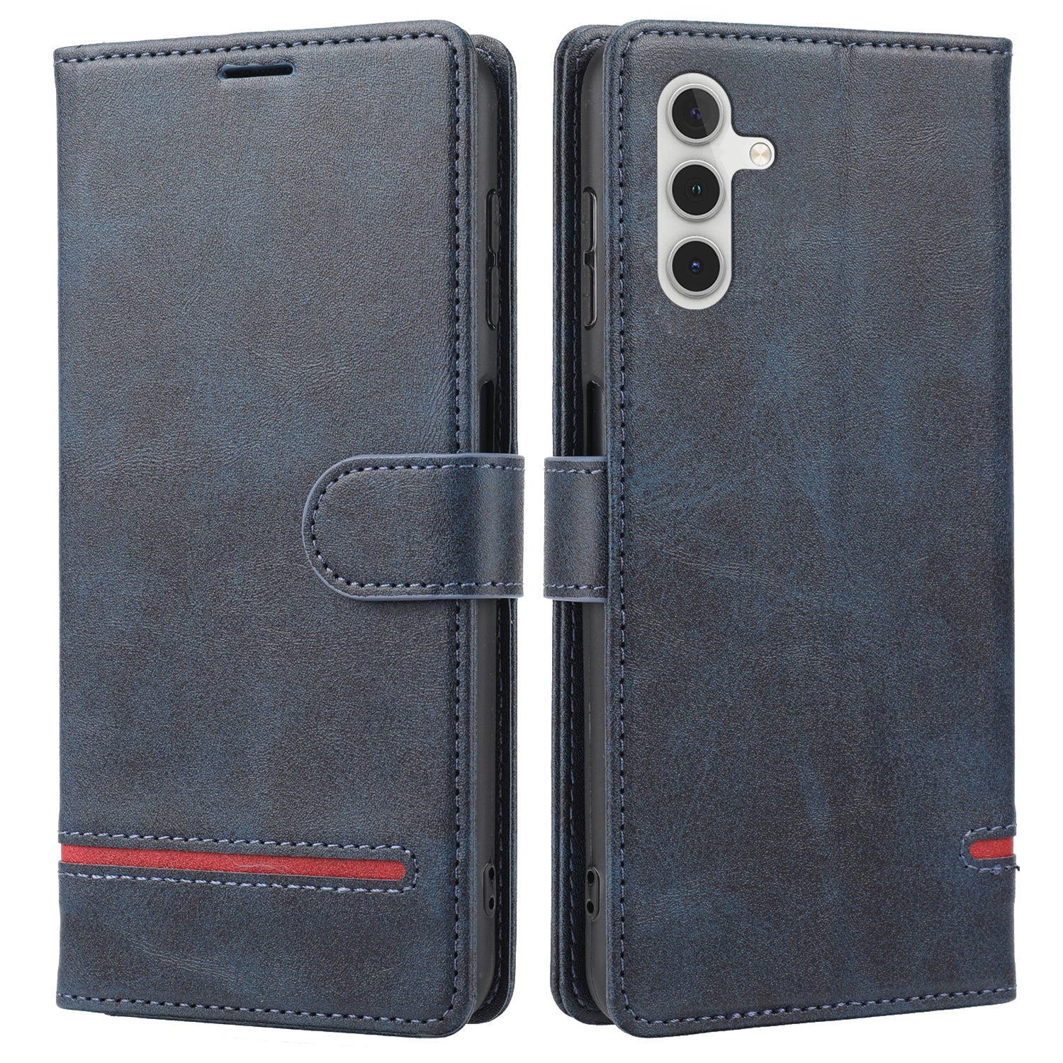 Til Samsung Galaxy A24 4G stødsikker telefoncover Horisontal Line Læder Taske Stand Wallet Cover