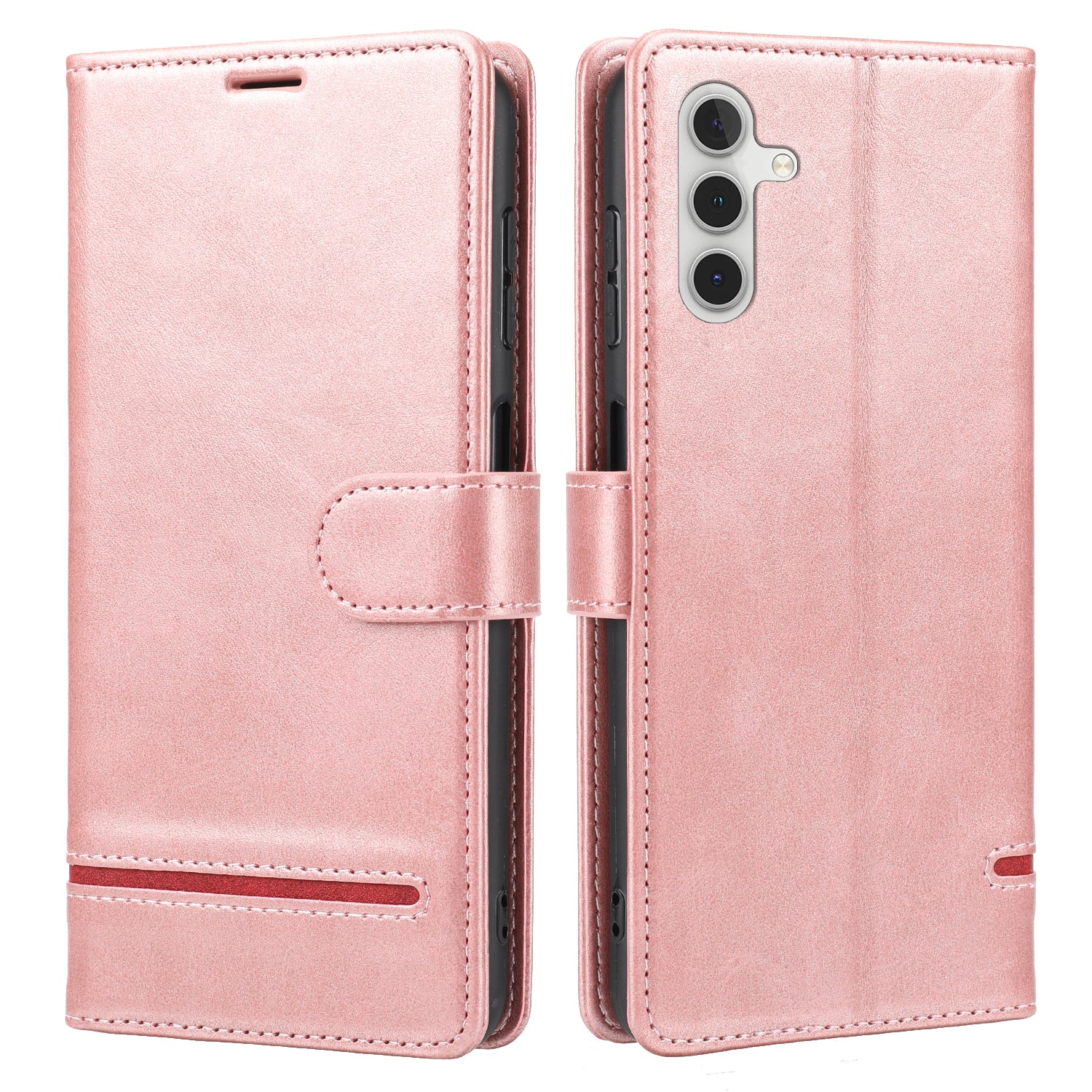 Til Samsung Galaxy A24 4G stødsikker telefoncover Horisontal Line Læder Taske Stand Wallet Cover