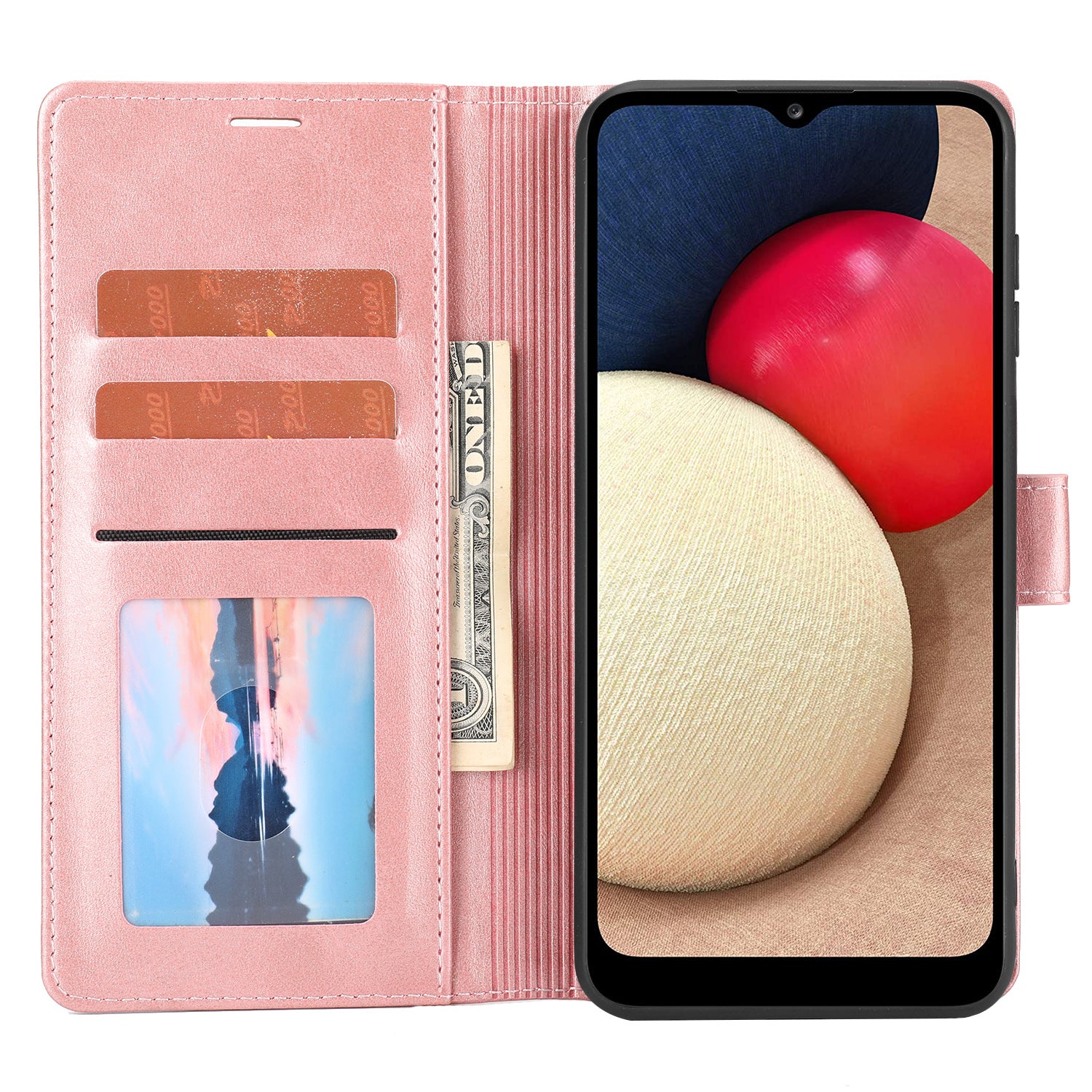 Til Samsung Galaxy A24 4G stødsikker telefoncover Horisontal Line Læder Taske Stand Wallet Cover
