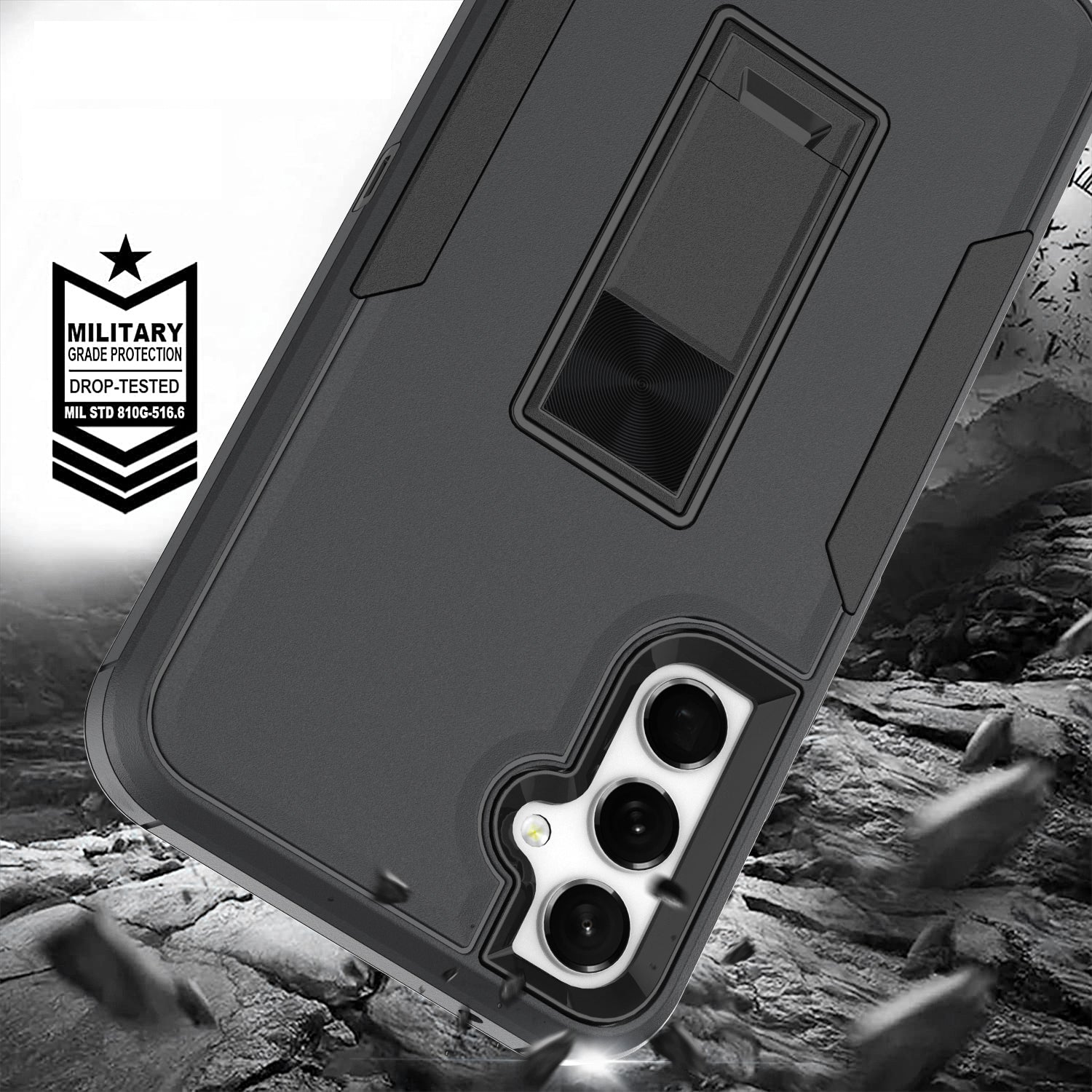For Samsung Galaxy A34 5G Kickstand Phone Case Magnetic Car Mount PC TPU Phone Cover