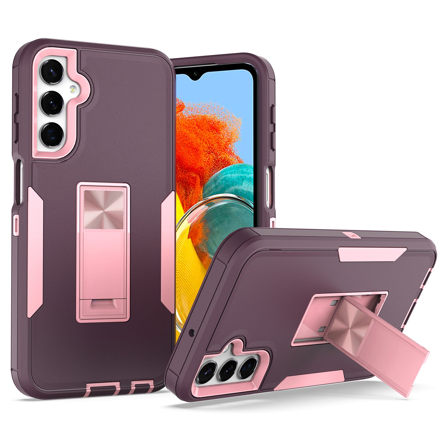 For Samsung Galaxy A24 4G Kickstand Phone Case PC TPU Drop-proof Phone Cover