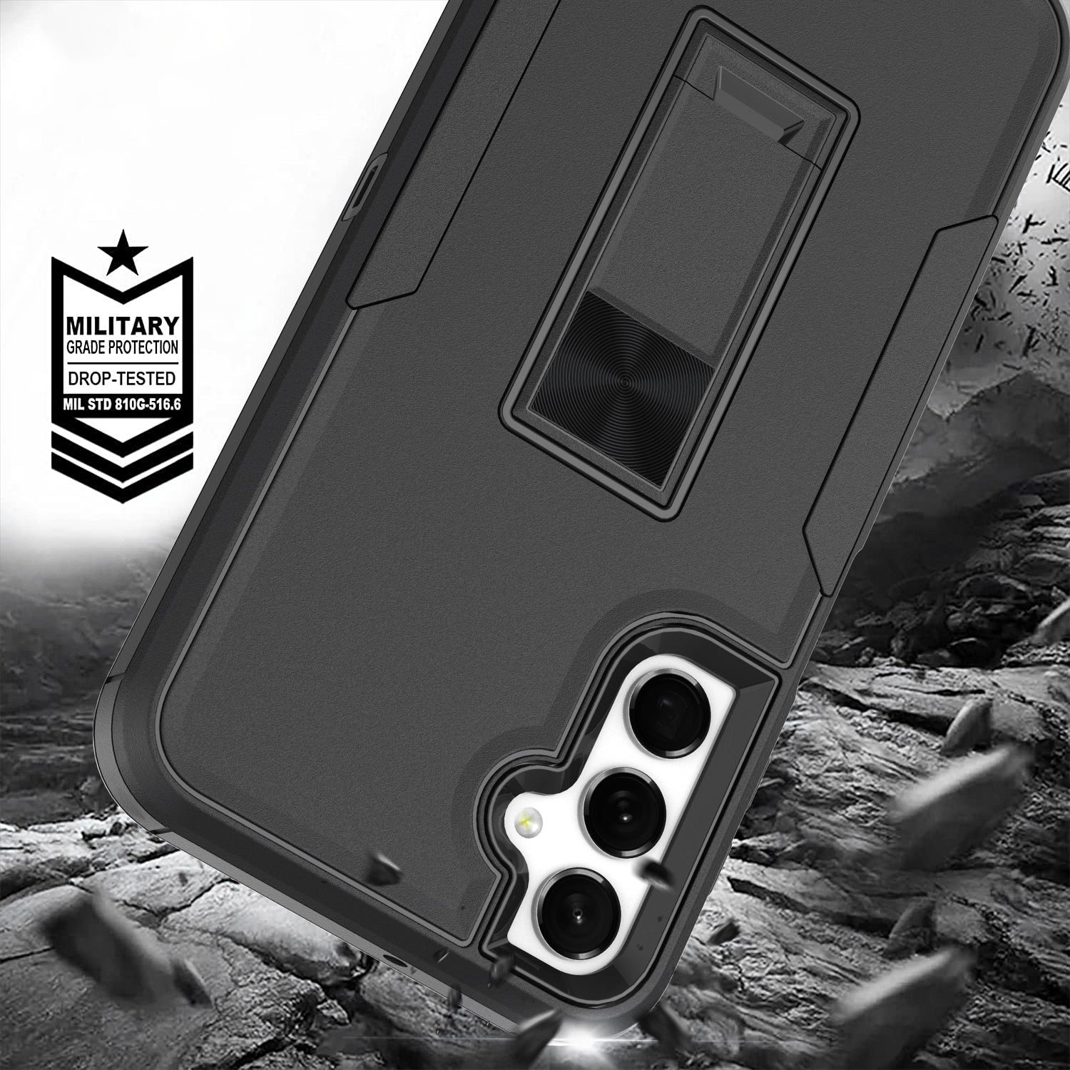 For Samsung Galaxy A24 4G Kickstand Phone Case PC TPU Drop-proof Phone Cover