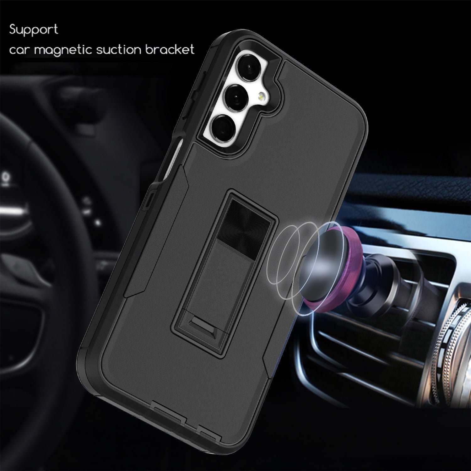 For Samsung Galaxy A24 4G Kickstand Phone Case PC TPU Drop-proof Phone Cover