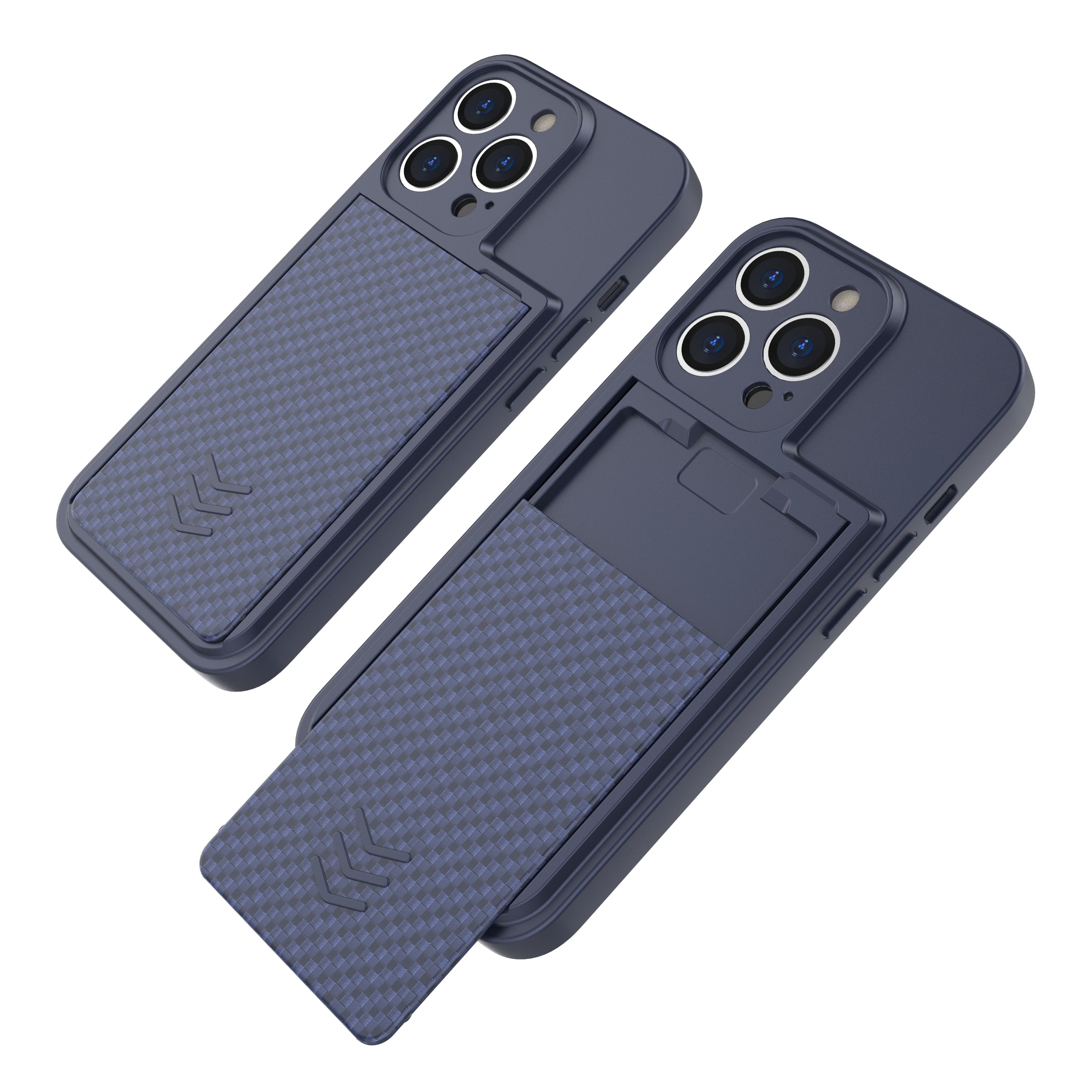 For iPhone 13 Pro PC Slide Card Holder Phone Case Protective TPU Cover