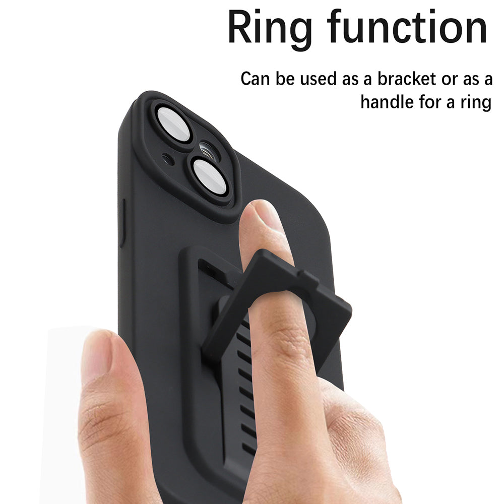 Protective Cover for iPhone 13 6.1 inch Adjustable Kickstand Phone Case with Camera Lens Film
