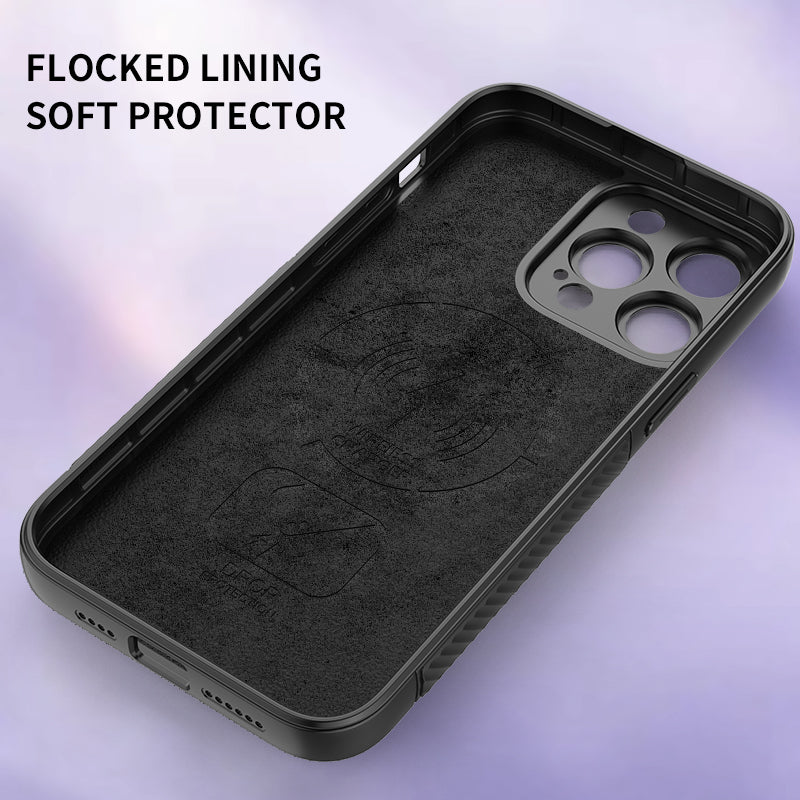 For iPhone 14 Pro Max Soft TPU Kickstand Phone Case Shockproof Cover with Built-in Camera Lens Protector