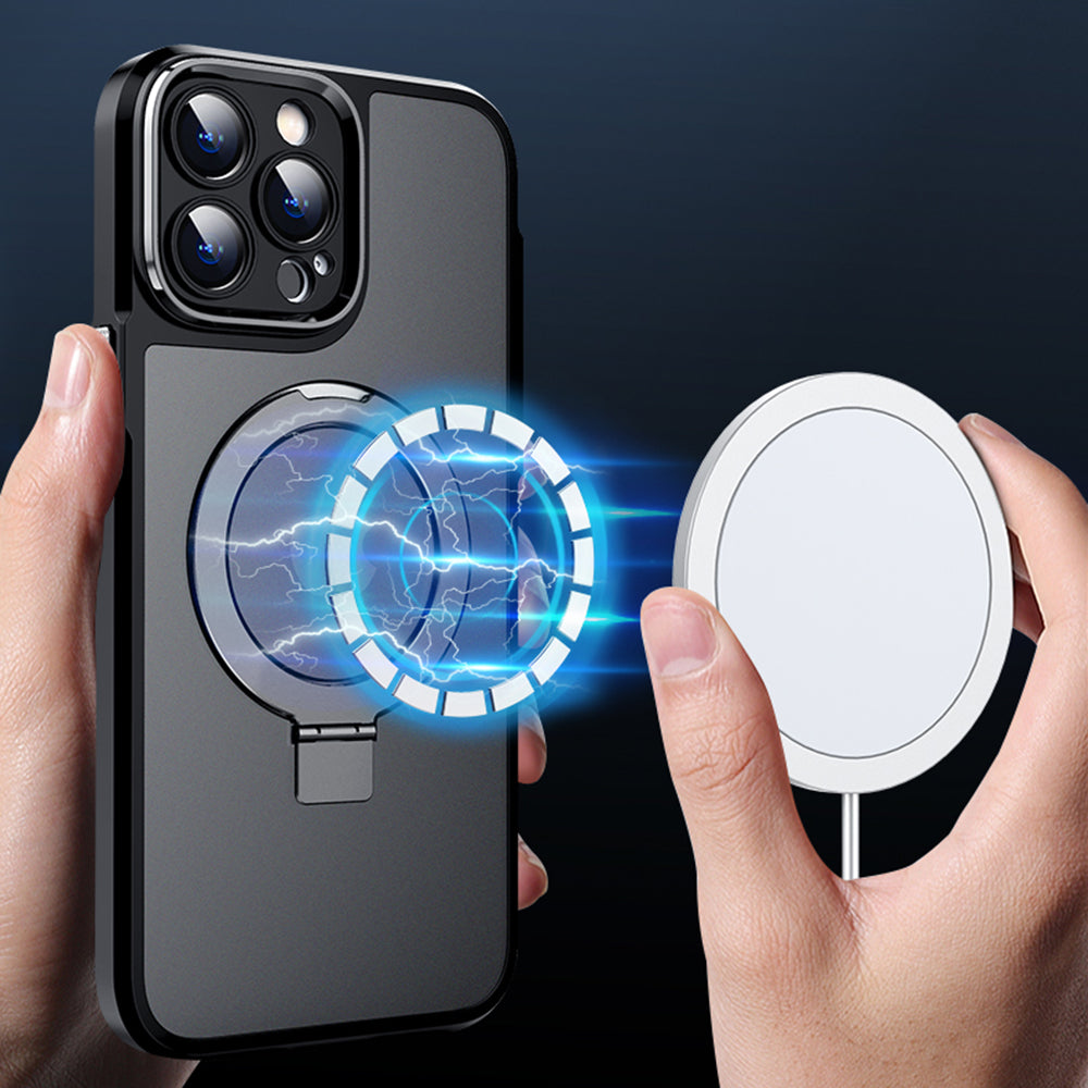 Magnetic Phone Case for iPhone 14 Pro Ring Kickstand Matte Phone Cover
