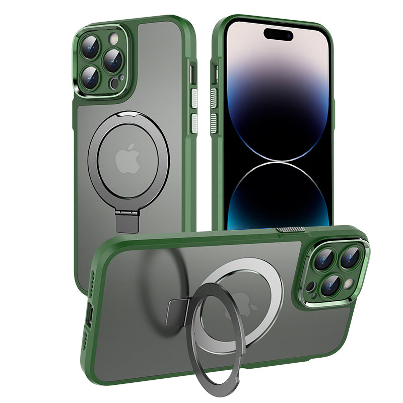 Magnetic Phone Case for iPhone 14 Pro Ring Kickstand Matte Phone Cover